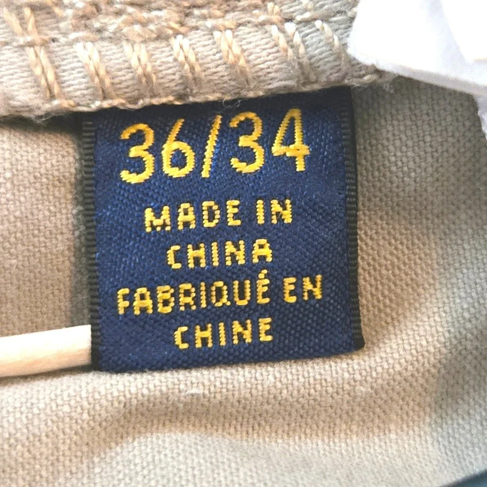 Polo‎ Ralph Lauren Pants Mens 36/34 Khaki Tan Stretch Straight Fit Twill Chinos